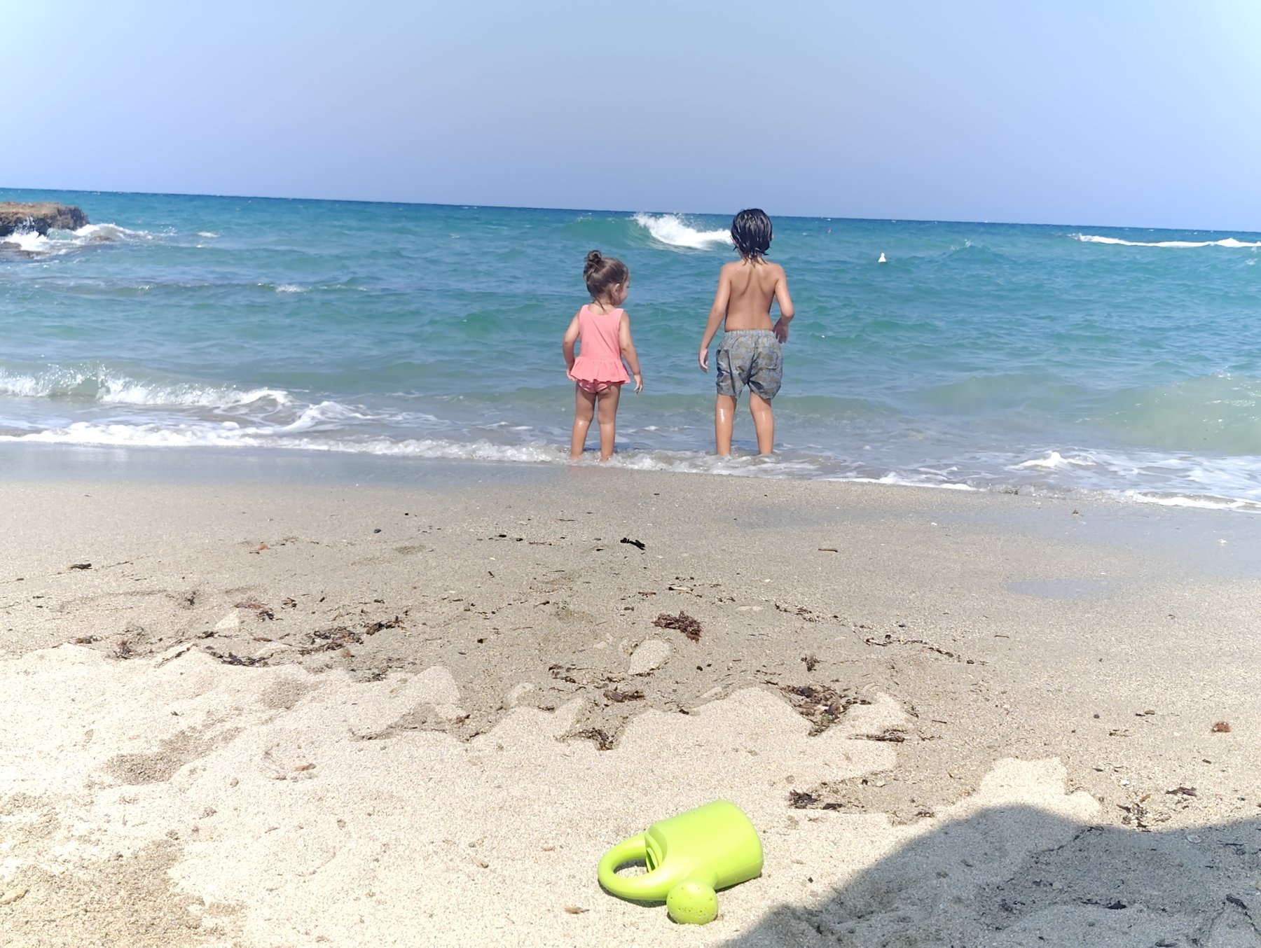 The Adriatic coast at Torre Guaceto near Casa Andrea, clear water and macchia, Puglia.